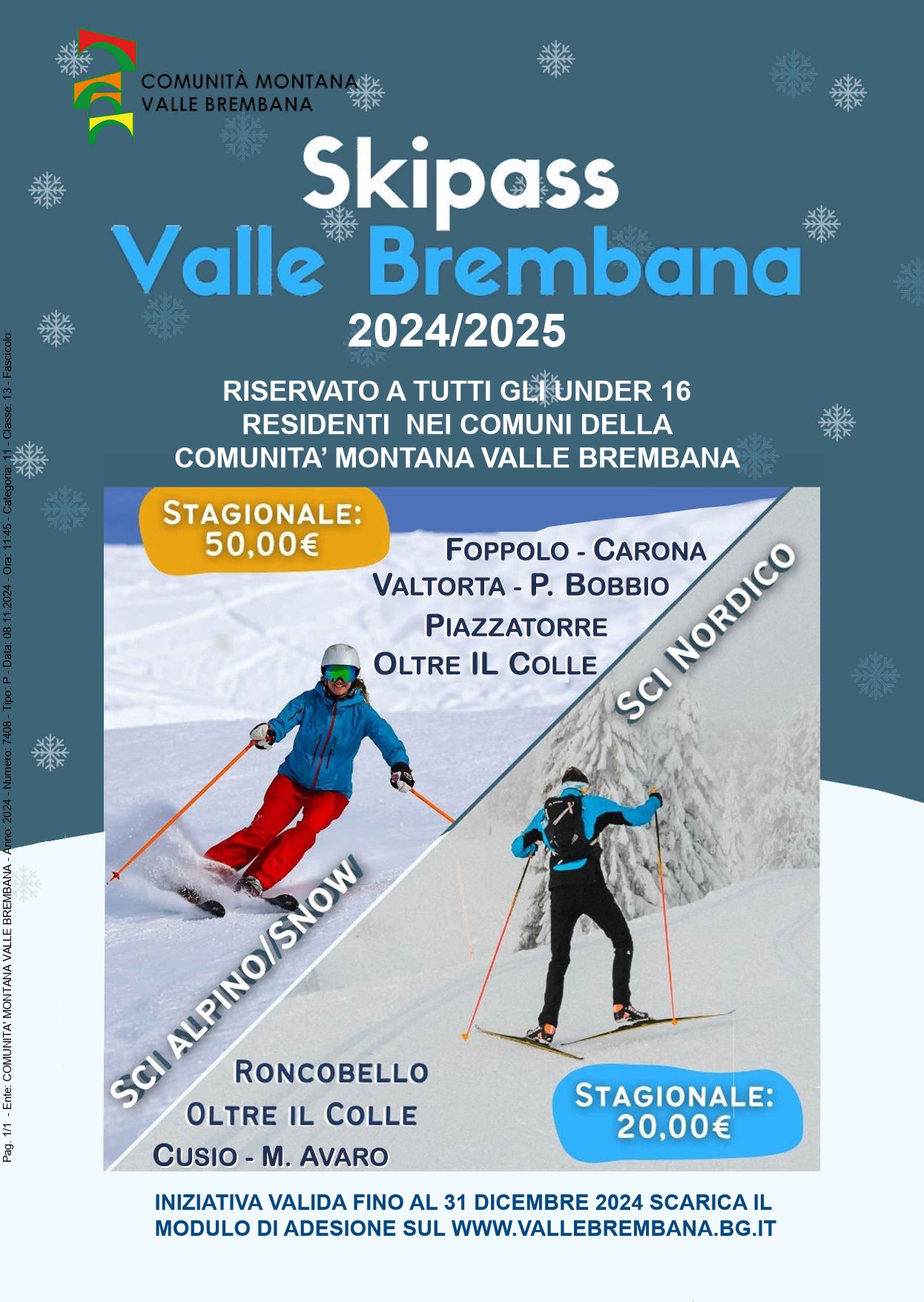 Skipass stagionale vallare per gli under 16